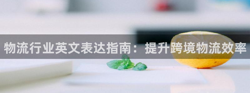 28圈南宫娱乐官网：物流行业英文表达
