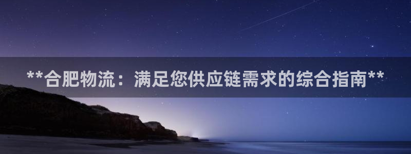 28圈电子游戏：**合肥物流：满足您