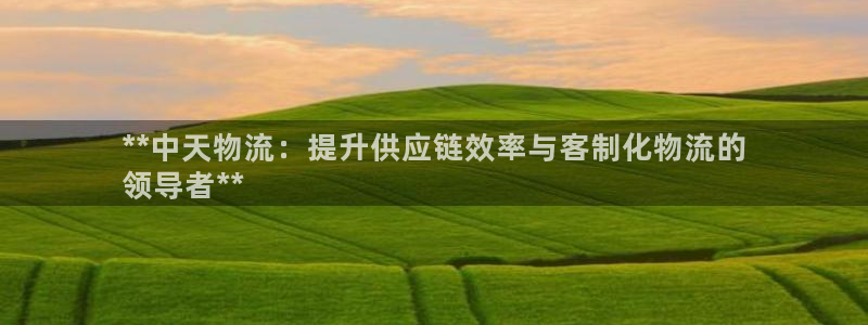 28圈软件：**中天物流：提升供应链