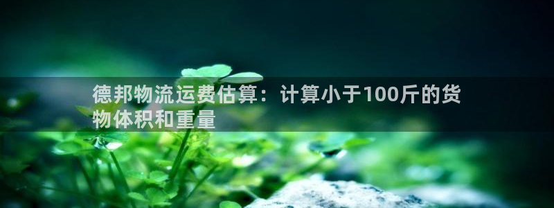 28圈选28ng官网：德邦物流运费估